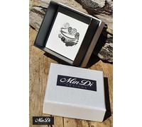 Anello in argento sterling regolabile fatto a mano con fiocco di neve in ossi...