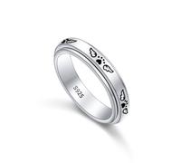 Anello in argento Sterling S925 per ansia, preoccupazione, alleviare la noia, ADHD, autismo, fascia per donne e adolescenti, Argento sterling, Zirconia cubica