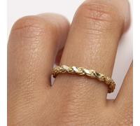 Anello In Catena Di Corda In Oro Giallo Solido 10K Tutte Le Misure