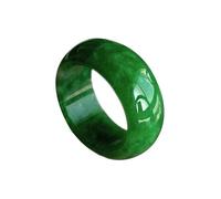 Anello in giada birmana per uomo e donna, anello a fascia larga in giada spessa verde scuro, impilabile, Misura unica, Agata