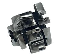 Anello in lega unico per gioielli che simboleggia la complessità interna, adatto per feste e mostre d'arte da indossare per feste