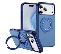[Anello in metallo e supporto invisibile girevole a 360°] Custodia magnetica per 17 Pro Max [paraurti elettrolitico antiurto] [compatibile con MagSafe] Cover con supporto per donne e uomini
