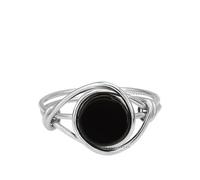 Anello in onice nero - Unico fatto a mano riempito in oro che enfatizza l'elegante e versatile naturale con pietra preziosa confortevole ed elegante 925 for compleanni anniversari