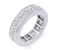 Anello in oro 375 da donna, anello di fidanzamento per donna, in oro bianco 9 carati, stile moissanite eterno, 62 (19.7), Moissanite