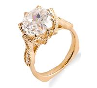 Anello in oro 375 da donna, in oro giallo 9 carati, con fiore di moissanite, alla moda, per moglie, madre, 62 (19.7), Moissanite