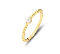 Anello in oro, anelli da donna con dita piccole semplici perle 14 carati oro giallo misura 53 (16,9) regali da donna