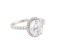 Anello in oro bianco 375, anello di fidanzamento da donna, 9 carati, ovale, moissanite, gioielli alla moda per moglie, madre, 13 (16,9), Moissanite