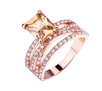 Anello in oro con diamanti di temperamento rosa semplice Anelli di gioielli geometrici Anello Manette Anelli, taglia unica, Metallo, Senza pietre preziose, talla única, Metallo, Nessuna pietra