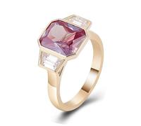 Anello in oro giallo 375 da donna, 9 carati, geometrico, realizzato in laboratorio, per moglie e madre, 10 (15,9), Pietra preziosa prodotta in laboratorio