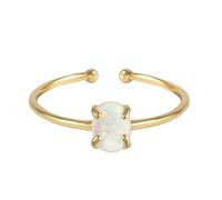 Anello in oro giallo opale 9 K/14 carati, regolabile, alla moda, elegante, da donna, 45 (14.3), Opale