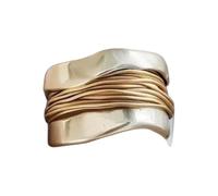 Anello in oro martellato da donna, 1 anello placcato oro, grossolanamente strutturato, anello avvolgente, alla moda punk statement gioielli anelli per punta delle dita set, Taglia unica, Metallo, Non