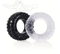 Anello in silicone 2 pezzi nero/trasparente stile pneumatico