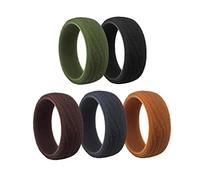 Anello in silicone da uomo, 5 pezzi di colori misti in gomma traspirante fedi nuziali per uomini e donne (taglia 10)