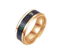 Anello in titanio che cambia la temperatura, mostra la temperatura del colore, anello in titanio, misura 2, per ragazze, 6, Acciaio al titanio, Nessuna pietra preziosa