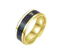 Anello in titanio che cambia la temperatura, mostra la temperatura del colore, anello in titanio, misura 2, per ragazze, 6, Acciaio al titanio, Nessuna pietra preziosa