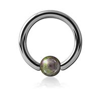 Anello in titanio con sfera in pietra Sangue di Drago