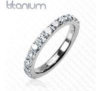 Anello IN Titanio Solido Castoni Di Gemme