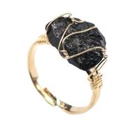 Anello In Tormalina Nera Naturale Anello Irregolare In Cristallo Grezzo Twining Anello Dorato Anelli In Pietra Aperti Da Donna Regolabili Reiki Balance Anelli Per Dito Alla Caviglia Per Donna Ragazz