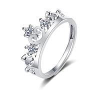 Anello inciso Anello matrimonio oro bianco argento 14 carati Moissanite cuore cavo misura zia per sorella cocktail gioielli, 56.5, Oro bianco 14 carati, Moissanite