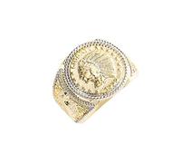 Anello indiano Cheif, oro indigeni americani indiani capo anello da uomo, punk indiano capo capo capo motociclista anello vintage tribale capo capo, 16 1/2, NO