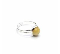 Anello intarsiato in Cristallo Naturale con Apertura Regolabile, Pietra Blu, Agata Bianca, Anello Creativo Unisex, Gioiello Versatile Estivo - 1 Pezzo, avventurina Gialla, Taglia Unica