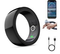 Anello intelligente, anello intelligente per la salute per donne e uomini, fitness tracker per salute e sonno, impermeabile IP68, controllo remoto della fotocamera, nessun costo app per funzioni