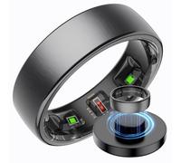 Anello intelligente in acciaio inox, per uomo e donna, 5 ATM, impermeabile, per fitness, Android, iOS, per il sonno, cardiofrequenzimetro, sonno, fitness, contapassi, anello sanitario