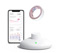 Anello intelligente per monitoraggio della fertilità e dell'ovulazione, sensore di monitoraggio della temperatura portatile con app Auto Sync, analisi periodi e sonno, taglia 8