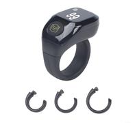 Anello intelligente per preghiere Zikr e preghiere giornaliere, contatore digitale Tasbih con display da 0,42 pollici, dimensioni regolabili, tempo di standby lungo, accessorio musulmano 5,4 (nero)