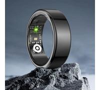 Anello intelligente per uomo e donna, con scatola di ricarica senza fili, anello sanitario IP68, impermeabile, frequenza cardiaca, spO2, monitoraggio del sonno, per Android e iOS, misura 10, nero