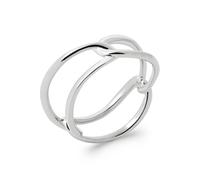 Anello Intrecciato In Argento Massiccio 925/1000 Rodiato Taglie 50 A 60