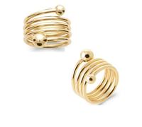 Anello Largo Multi Righe Palline In Oro Placcato 18 Carati Taglie 50 A 60