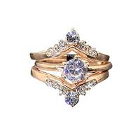 Anello Leggero Piece Split 3 1 Anelli Party 3 In Anelli Decorazioni Ornamenti vintage Anelli Anelli Di per Il Sesso (Rose Gold, 9)