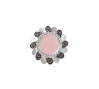 Anello Lotus Bloom Statement in acciaio inossidabile 316L placcato argento, misura regolabile, gioiello per ogni occasione |LK_SLF_CHR_0582_RR