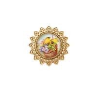 Anello Lotus Filigree Statement in acciaio inossidabile 316L placcato oro, misura regolabile, gioiello per ogni occasione |LK_SLF_CHR_0509_RR