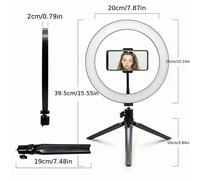 Anello luminoso a LED da 18 pollici con supporto, borsa e supporto per telefono.