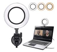 Anello luminoso compatto per laptop e desktop, illuminazione video con luminosità e temperatura del colore regolabili, design migliorato per