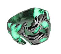 Anello luminoso con drago luminoso per uomini e donne, anallergico, gotico, punk, creativo, in rilievo, con motivo a drago, anello a forma di animale incandescente per Halloween, anniversario, festa