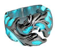 Anello luminoso con drago volante, gotico punk, per uomini e donne, anallergico, si illumina al buio, creativo, in rilievo, con motivo a drago, anello animale, per Halloween, anniversario, festa