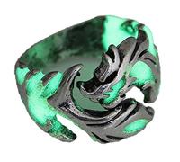 Anello luminoso con drago volante, gotico punk, per uomini e donne, anallergico, si illumina al buio, creativo, in rilievo, con motivo a drago, anello animale, per Halloween, anniversario, festa