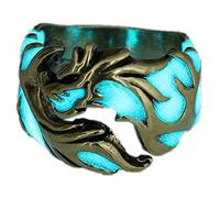 Anello luminoso con drago volante, gotico punk, per uomini e donne, anallergico, si illumina al buio, creativo, in rilievo, con motivo a drago, anello animale, per Halloween, anniversario, festa
