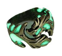 Anello luminoso con drago volante, gotico punk, per uomini e donne, anallergico, si illumina al buio, creativo, in rilievo, con motivo a drago, anello animale, per Halloween, anniversario, festa