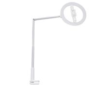Anello luminoso con supporto per telefono sopra la testa, 5 livelli di luminosità LED regolabile Anello luminoso per selfie con supporto a morsetto e supporto per telefono