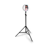 Anello luminoso con treppiede regolabile e 3 livelli di luminosità, ideale per selfie e video chiamate professionali.