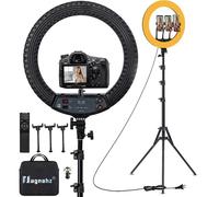 Anello luminoso da 18 pollici con supporto per treppiede 55W 3000-5800K CRI 90 Luce da studio fotografico per riprese video Vlog Trucco Selfie Anello luminoso with stand