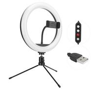 Anello luminoso da soffitto con supporto, ideale per selfie e fotografia, con testa a sfera regolabile a 360 gradi per video di TikTok e YouTube.