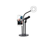 Anello luminoso LED 9 cm supporto cellulare da tavolo microfono