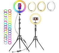ANELLO LUMINOSO LED CON TREPPIEDI PER SELFIE LUCE TIK TOK RING LIGHT TELEFONO [EEK: A+++]