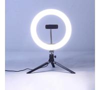 Anello luminoso LED da 12 pollici per selfie e fotografia, con treppiede da 19 cm, adatto per video in streaming e illuminazione per il trucco ABS