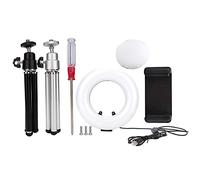 Anello luminoso LED Luce di riempimento Dimmerabile Luminosità regolabile 3 modalità 10 livelli Illuminazione naturale senza ombre per streaming live Trucco Video Supporto in lega